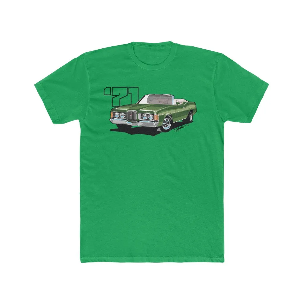 1971 Mercury Cougar Convertible Green Men's Cotton Crew Tee