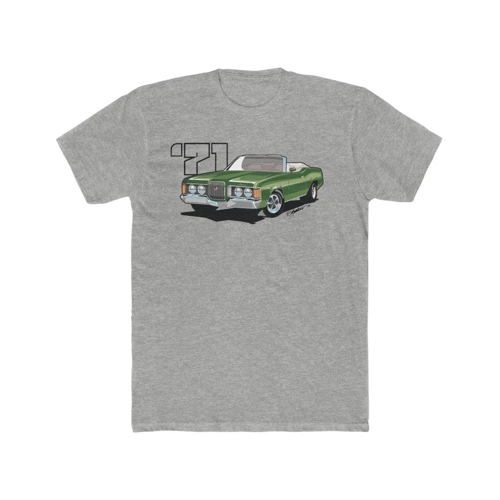 1971 Mercury Cougar Convertible Green Men's Cotton Crew Tee