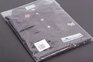 2019 Halloween Peter Millar Skull & Bones Summer Comfort Black Polo Shirt
