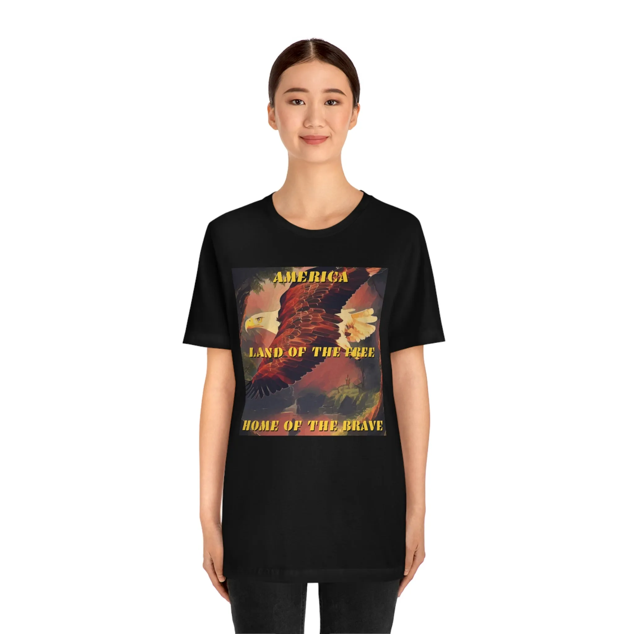 America Land of the Free Home of the Brave Short Sleeve Tee