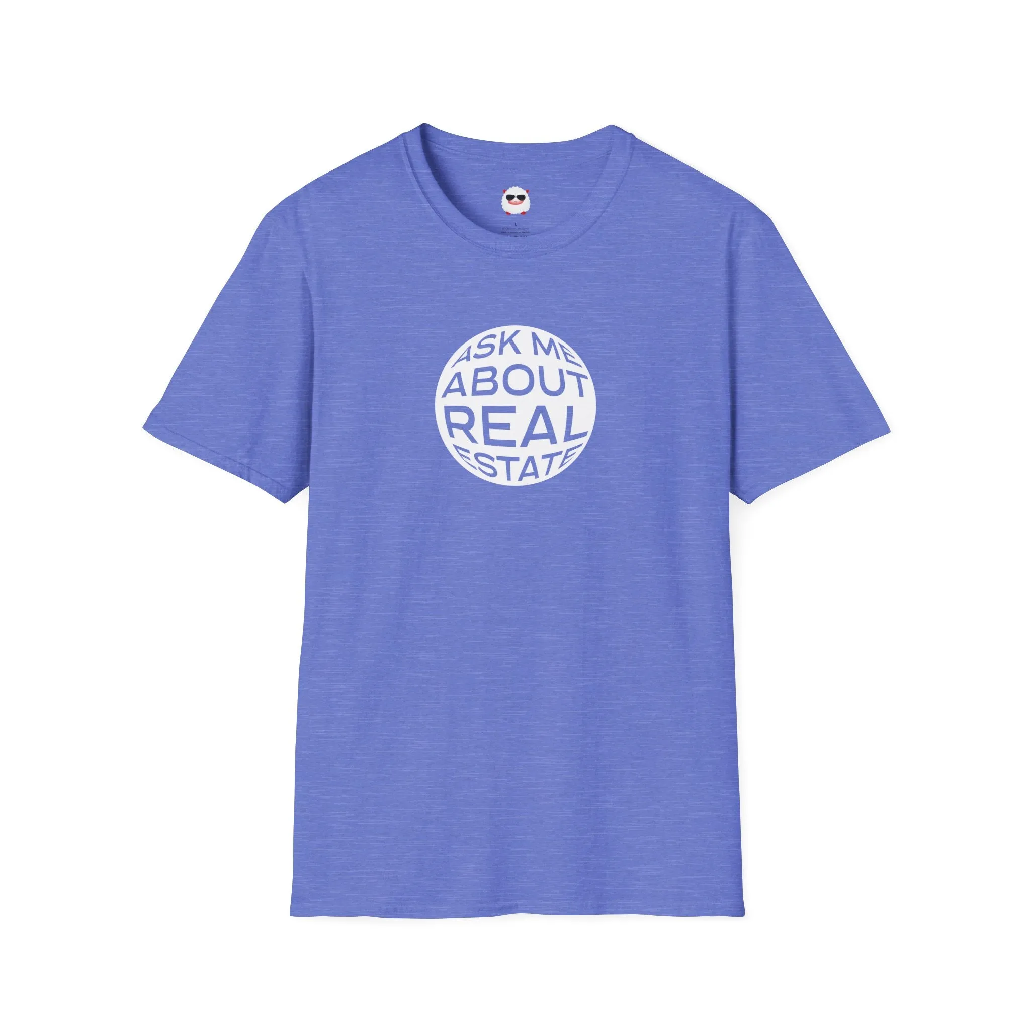 Ask Me About Real Estate Circle Dark Style Unisex Softstyle T-Shirt