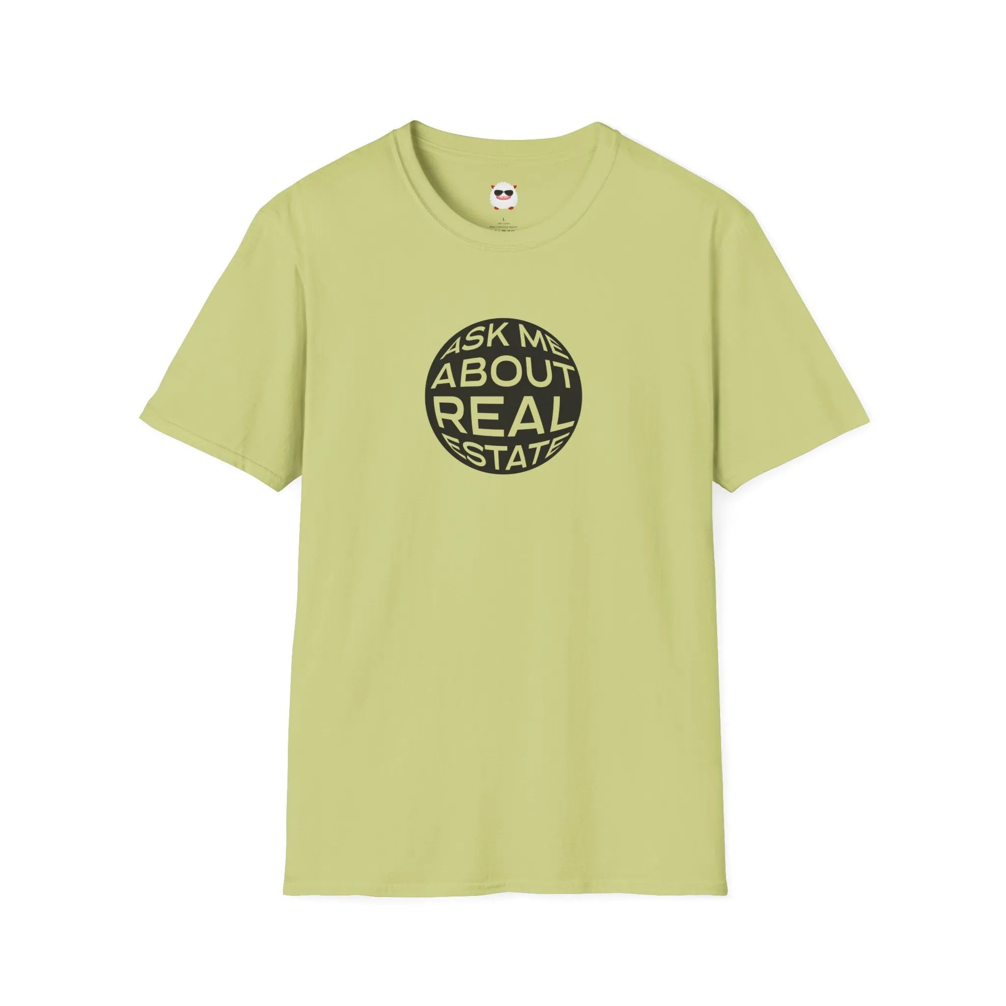 Ask Me About Real Estate Circle Unisex Softstyle T-Shirt