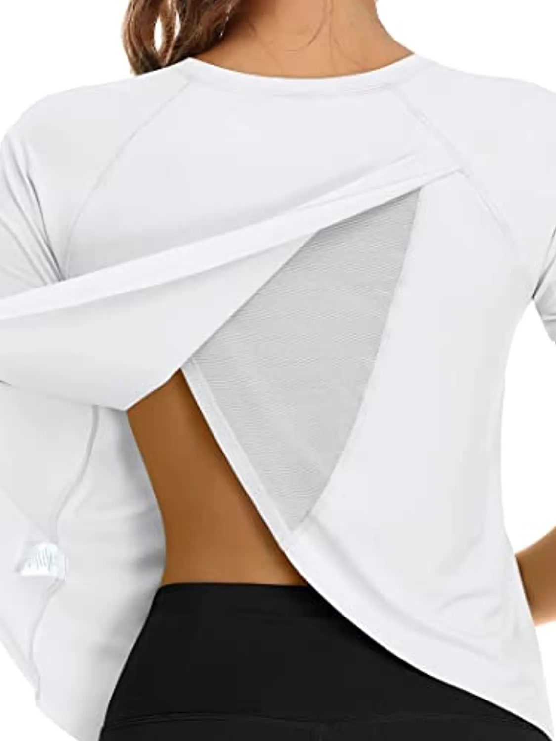 ATTRACO Women Workout Shirts Short Sleeve Athletic Running Gym Tee Shirts Yoga Top Split Back