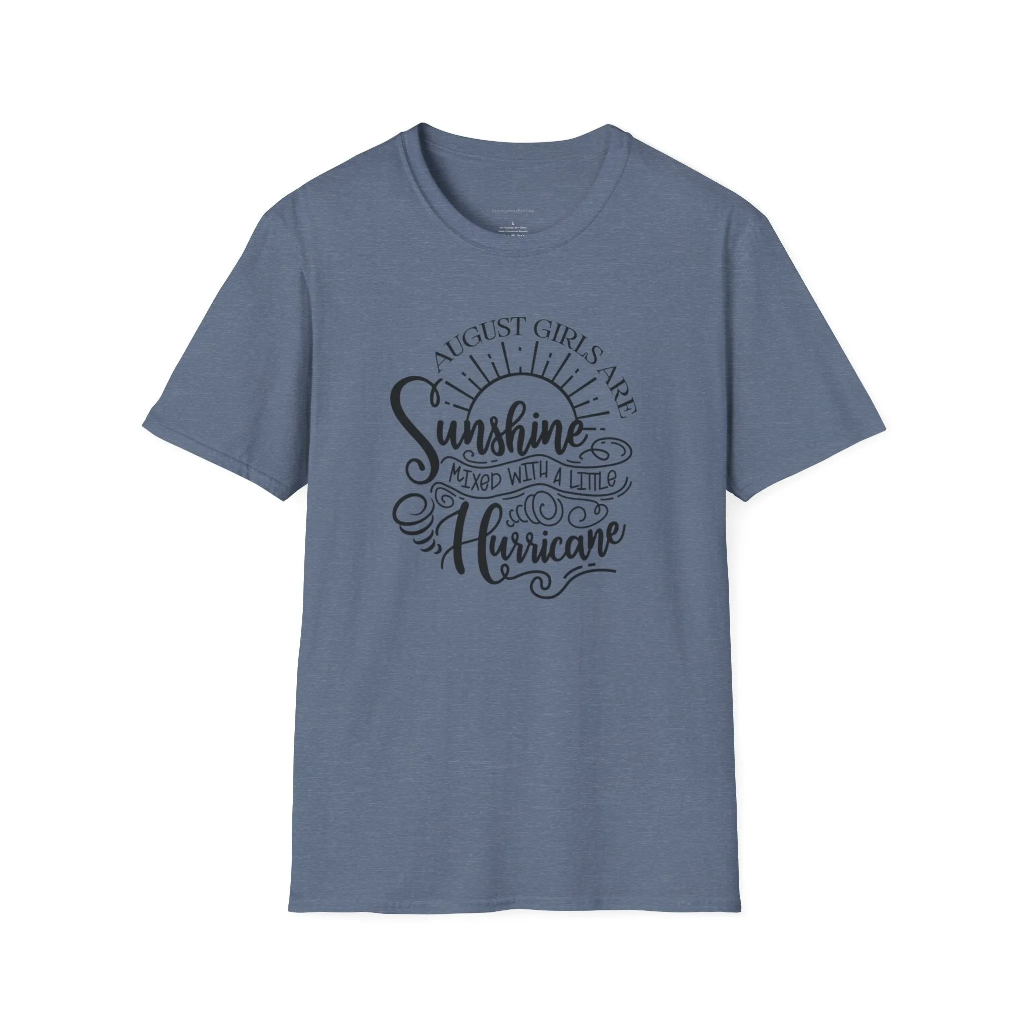 August Girls, Hurricane and Sunshine, August Birthday Tee, Softstyle T-Shirt, August Birthday Shirt