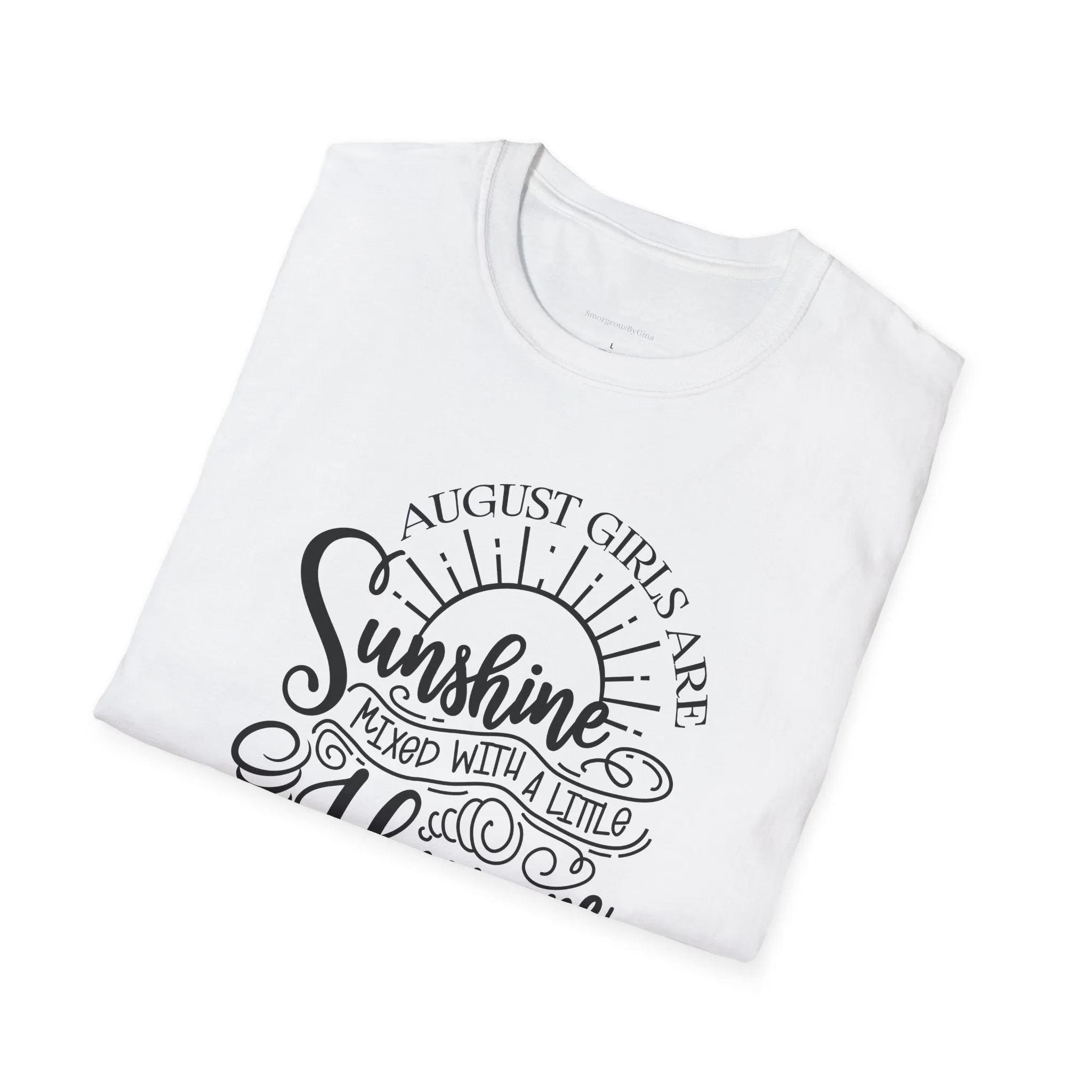 August Girls, Hurricane and Sunshine, August Birthday Tee, Softstyle T-Shirt, August Birthday Shirt