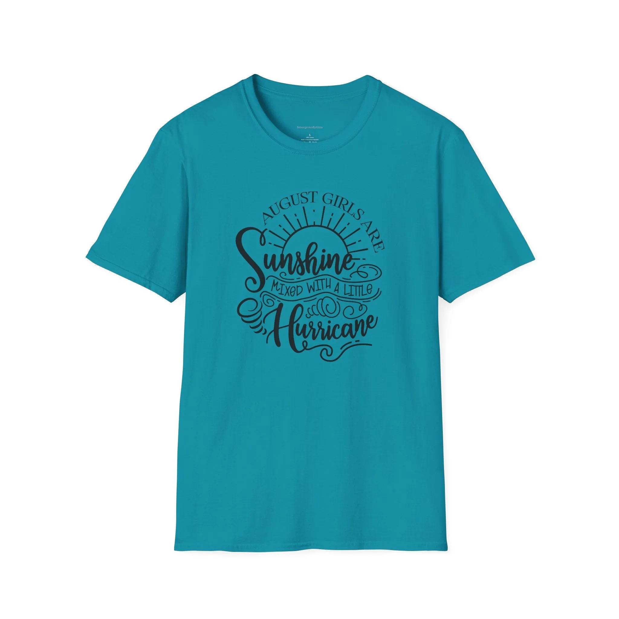 August Girls, Hurricane and Sunshine, August Birthday Tee, Softstyle T-Shirt, August Birthday Shirt