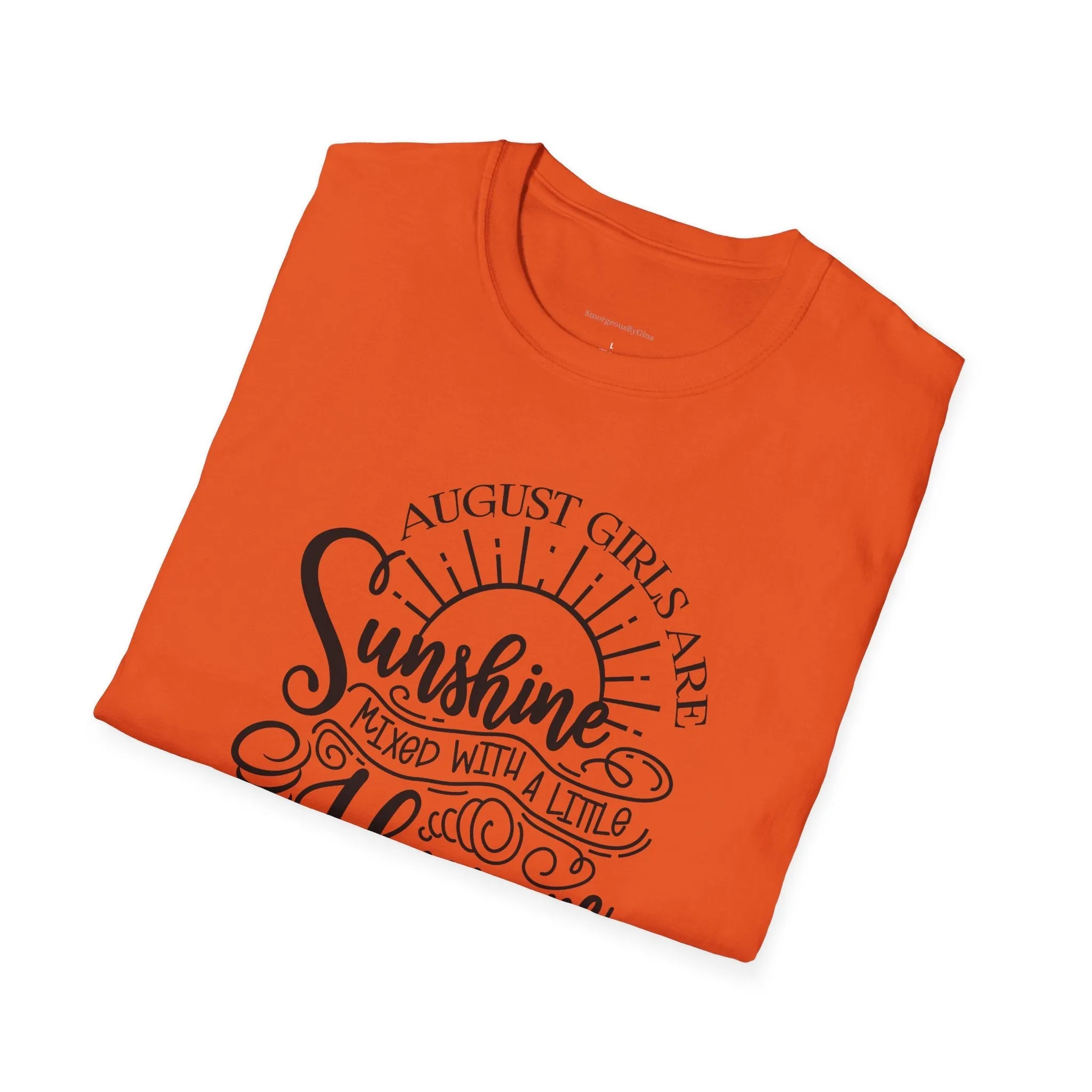 August Girls, Hurricane and Sunshine, August Birthday Tee, Softstyle T-Shirt, August Birthday Shirt