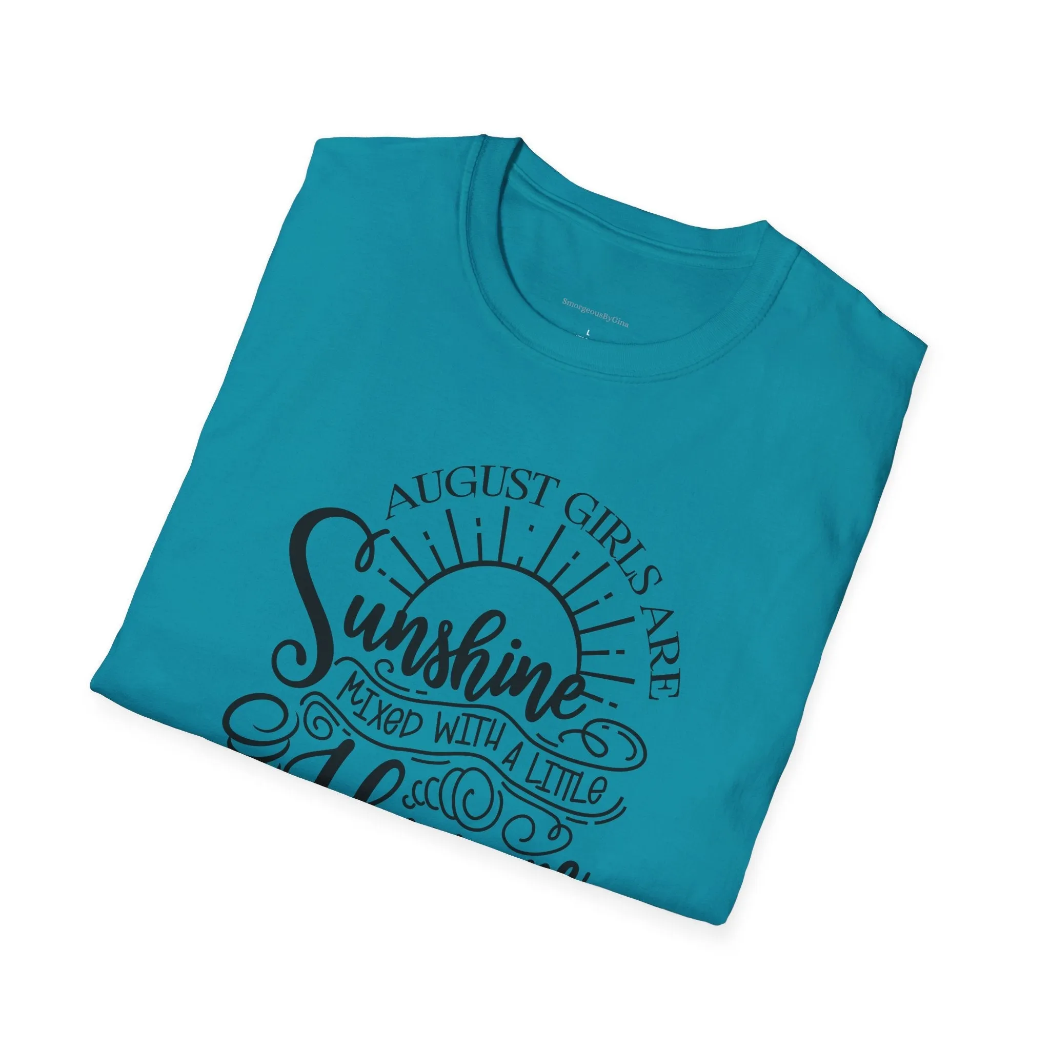 August Girls, Hurricane and Sunshine, August Birthday Tee, Softstyle T-Shirt, August Birthday Shirt