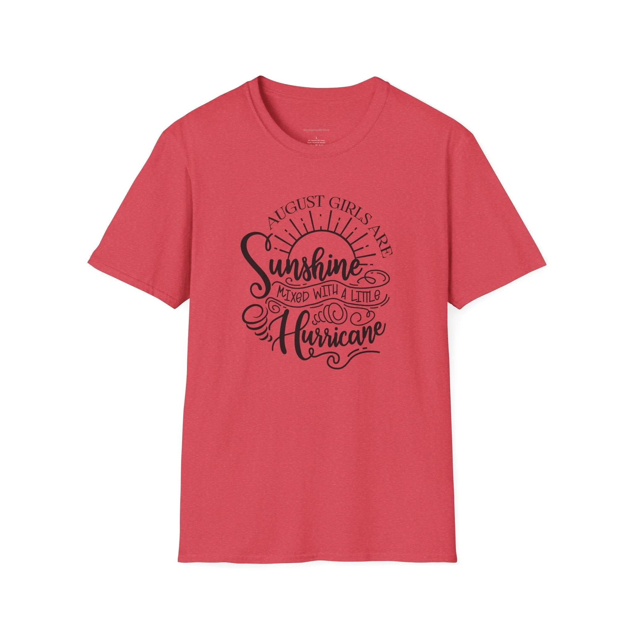 August Girls, Hurricane and Sunshine, August Birthday Tee, Softstyle T-Shirt, August Birthday Shirt