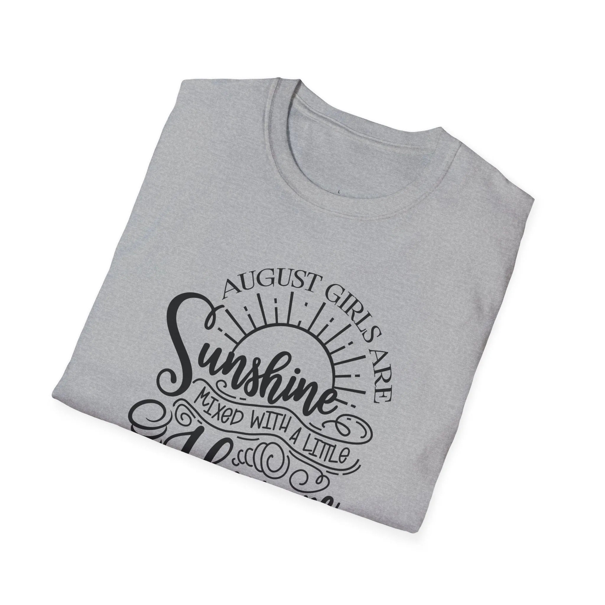 August Girls, Hurricane and Sunshine, August Birthday Tee, Softstyle T-Shirt, August Birthday Shirt