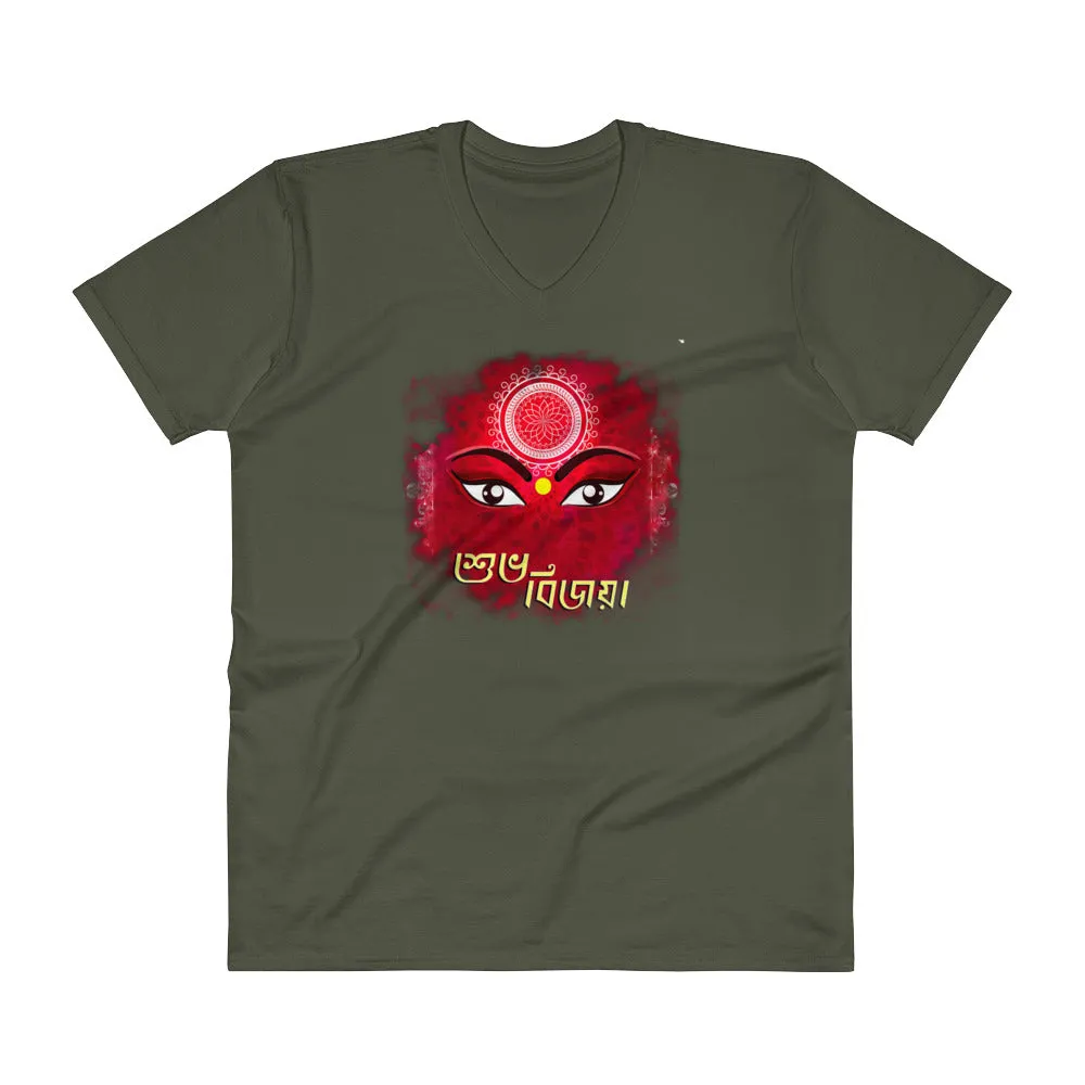 Bengali Lightweight Fashion V-Neck T-Shirt - Shubho Bijoya