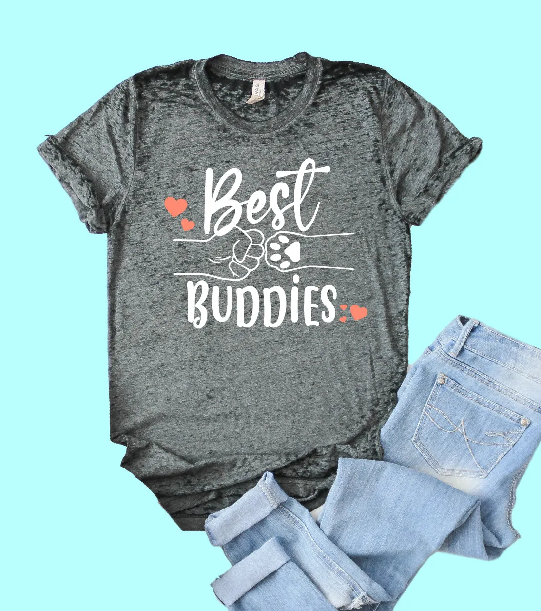 Best Buddies Shirt | Acid Wash T Shirt | Unisex Crew