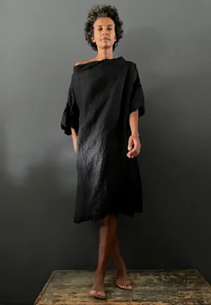 BOAT NECK DRESS LINEN