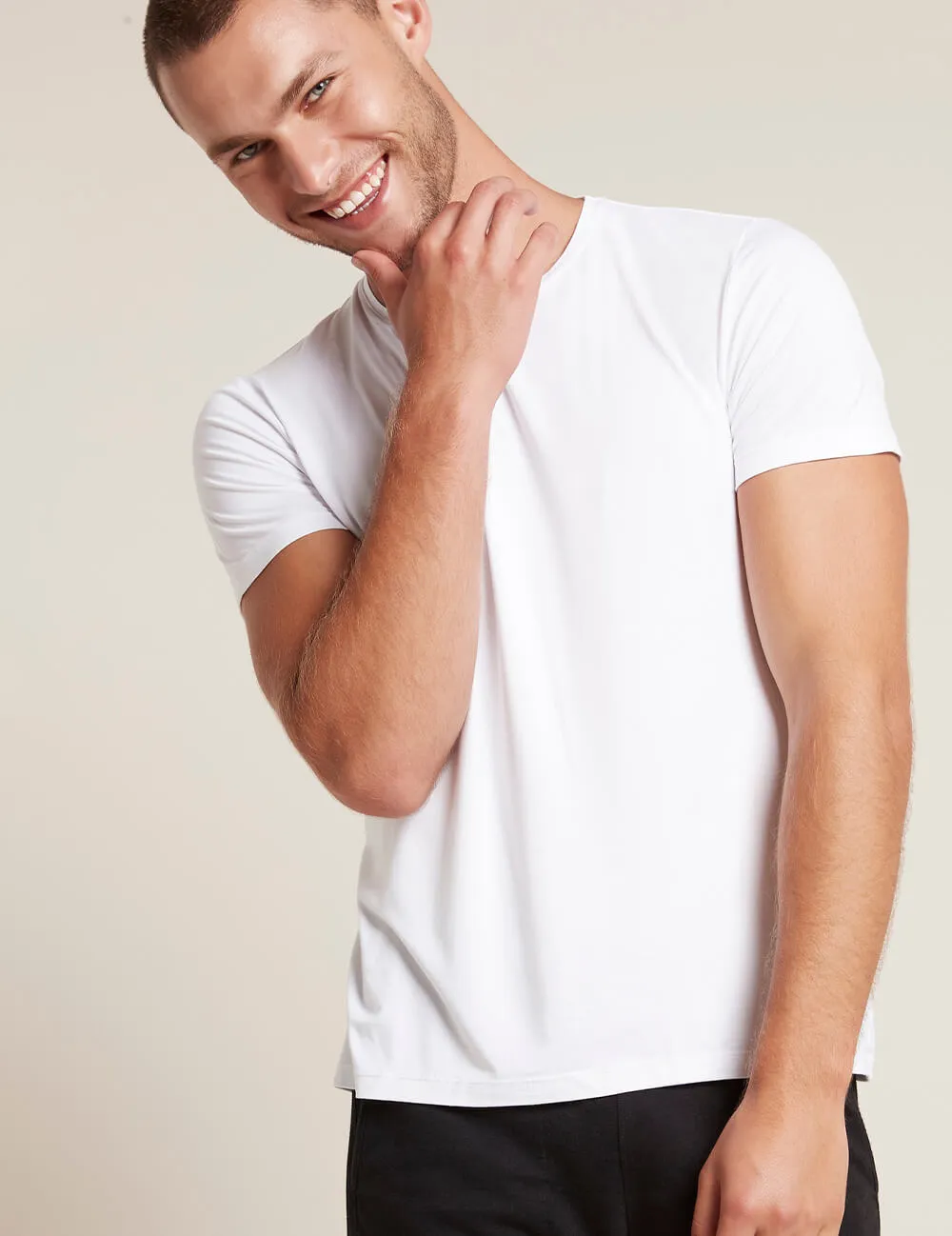Boody Bamboo EcoWear Men's Crew Neck T-Shirt White, (Small)