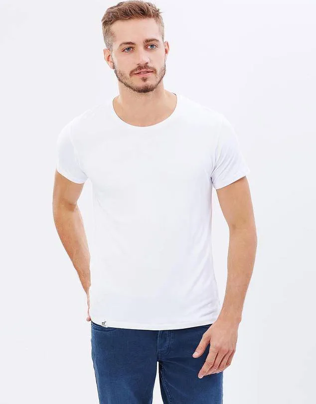 Boody Bamboo EcoWear Men's Crew Neck T-Shirt White, (Small)