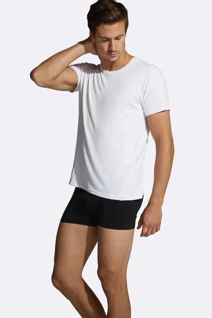 Boody Bamboo EcoWear Men's Crew Neck T-Shirt White, (Small)