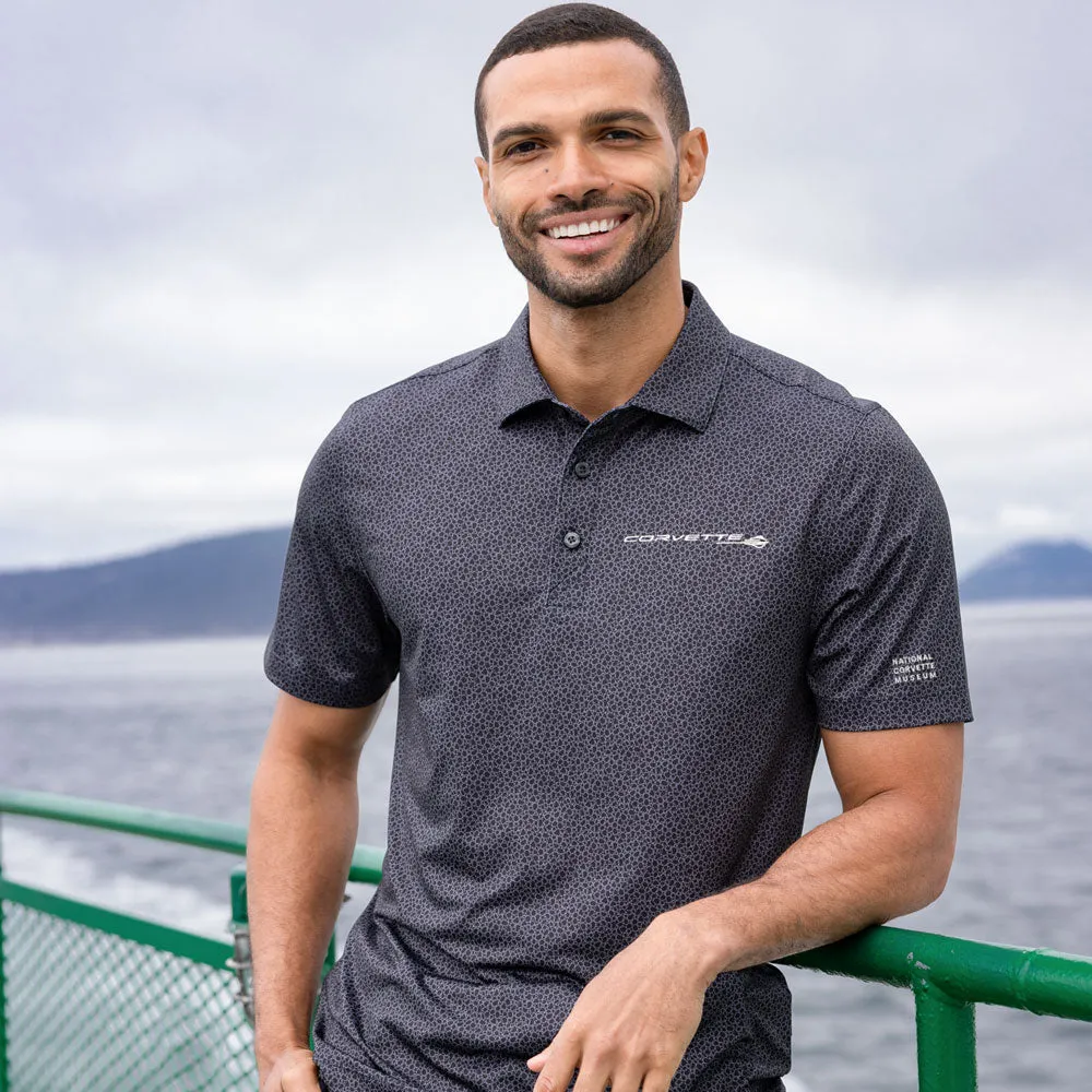 C8 Corvette Stingray Men's Pebble Print Polo