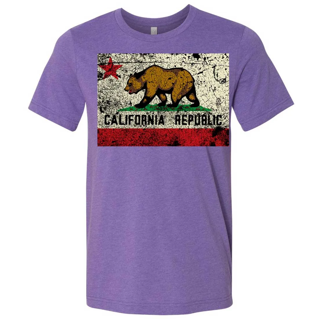 California State Flag Distressed Asst Colors Mens Fitted T-Shirt/tee