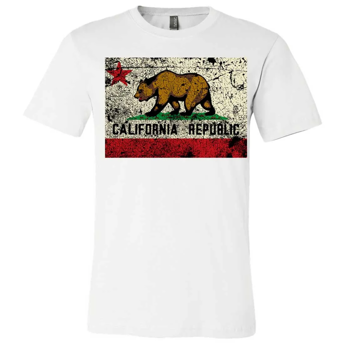California State Flag Distressed Asst Colors Mens Fitted T-Shirt/tee