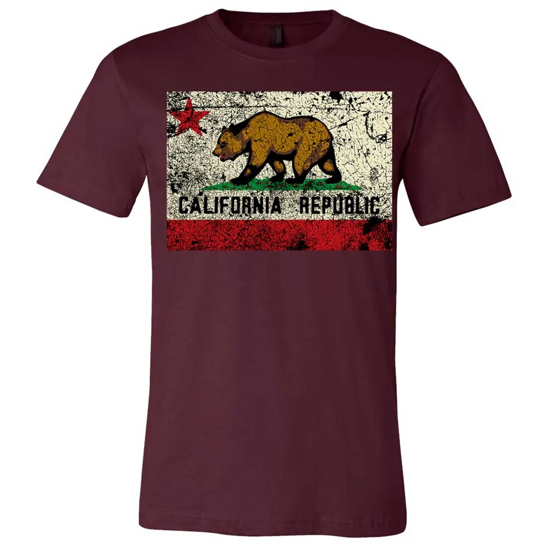 California State Flag Distressed Asst Colors Mens Fitted T-Shirt/tee
