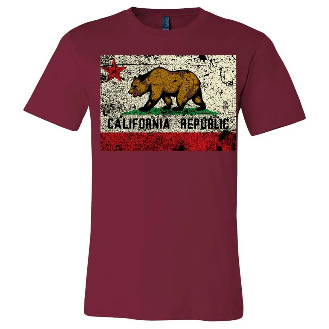 California State Flag Distressed Asst Colors Mens Fitted T-Shirt/tee