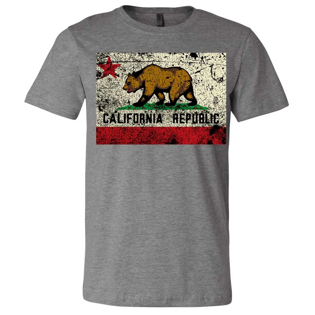 California State Flag Distressed Asst Colors Mens Fitted T-Shirt/tee