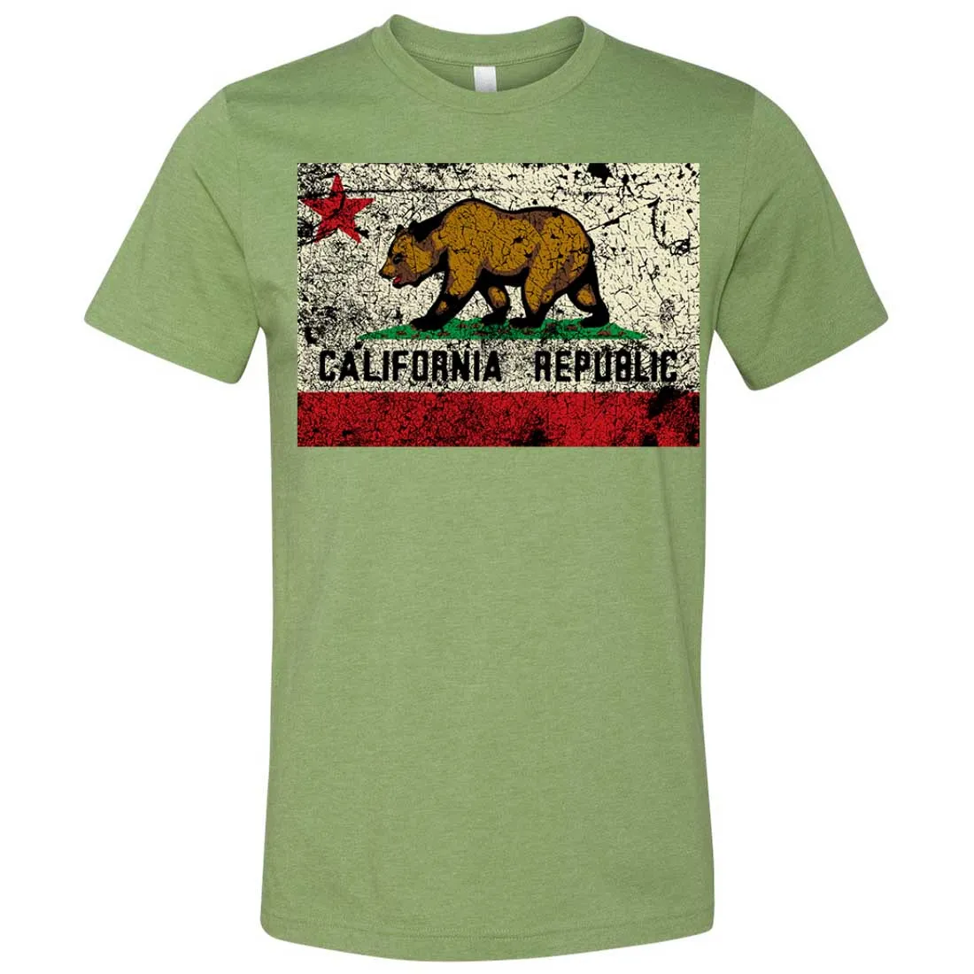 California State Flag Distressed Asst Colors Mens Fitted T-Shirt/tee