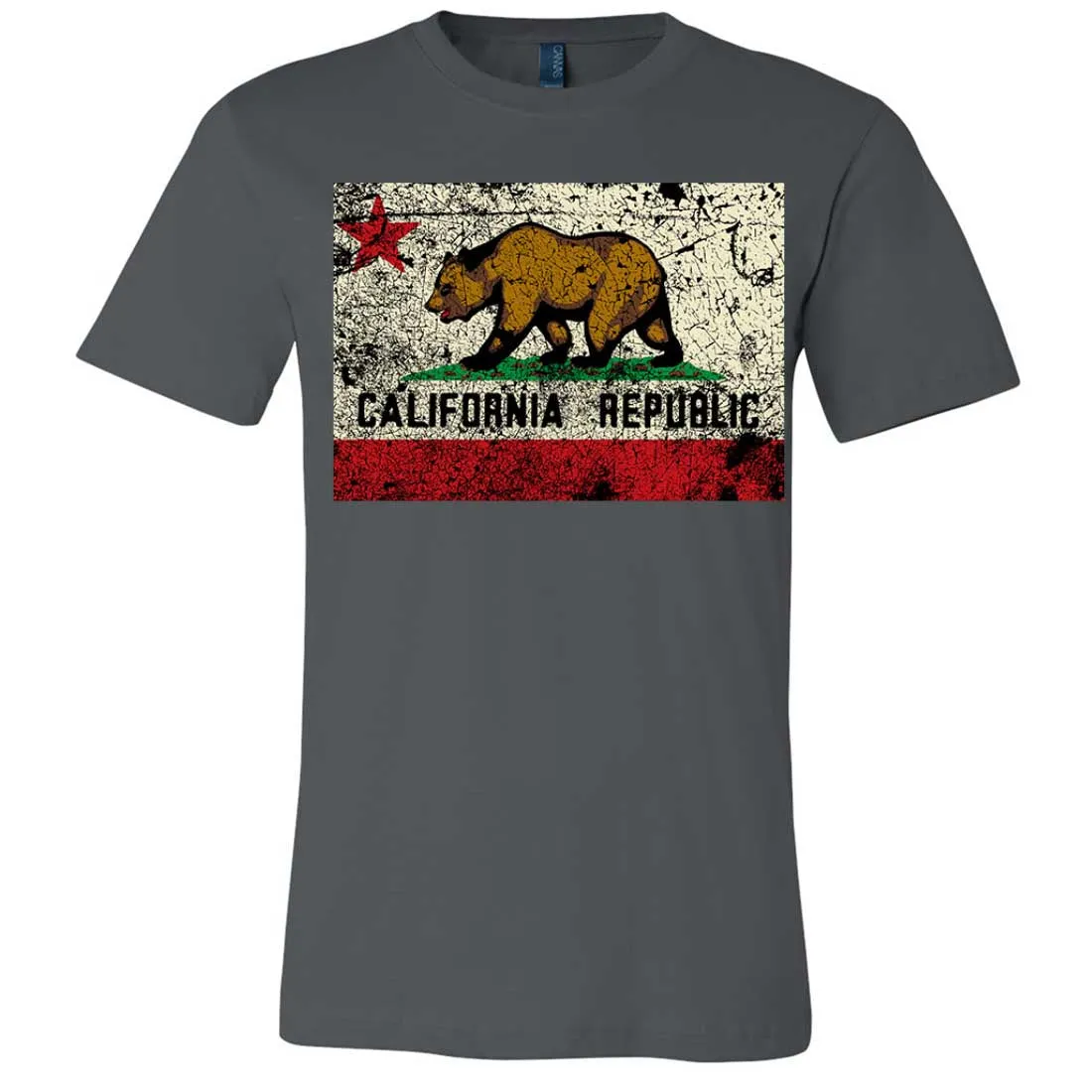 California State Flag Distressed Asst Colors Mens Fitted T-Shirt/tee
