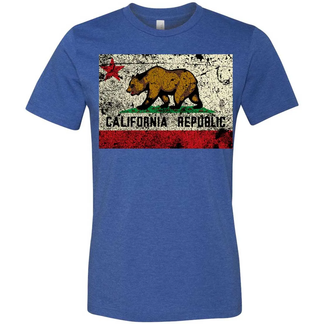 California State Flag Distressed Asst Colors Mens Fitted T-Shirt/tee