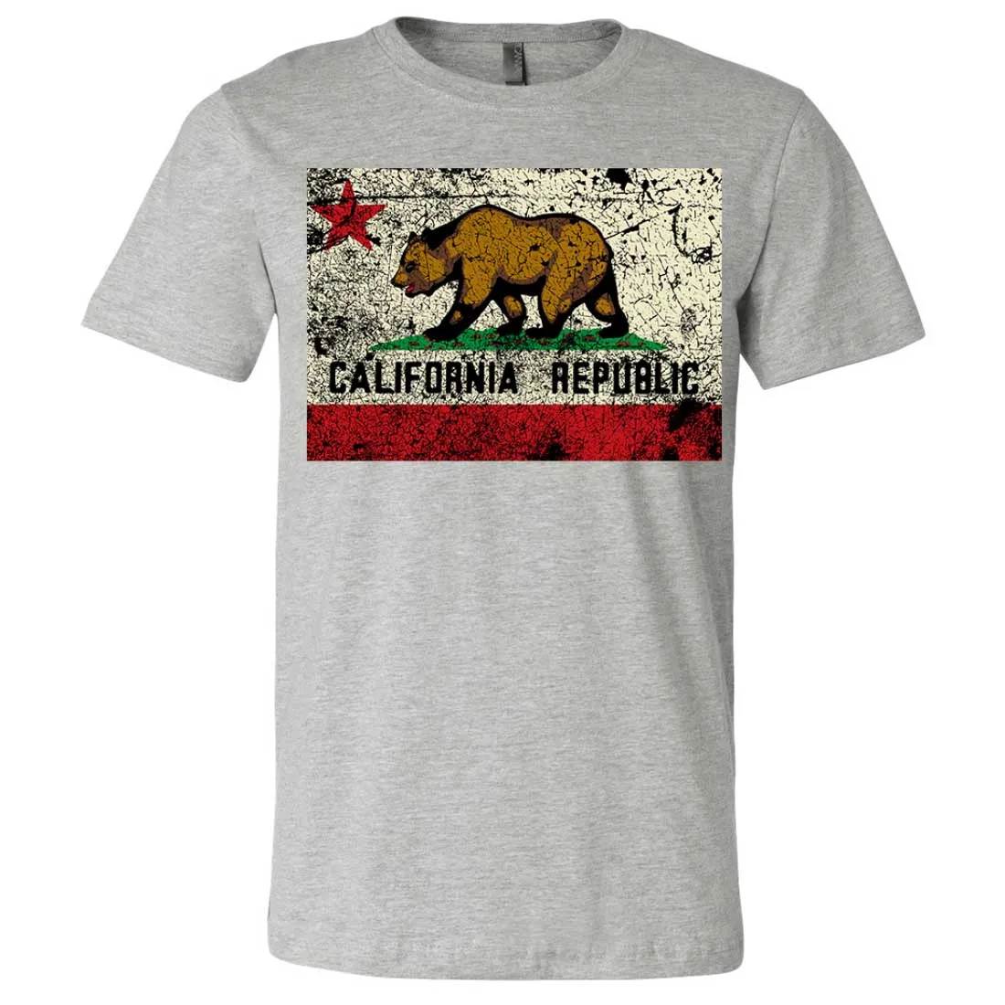 California State Flag Distressed Asst Colors Mens Fitted T-Shirt/tee