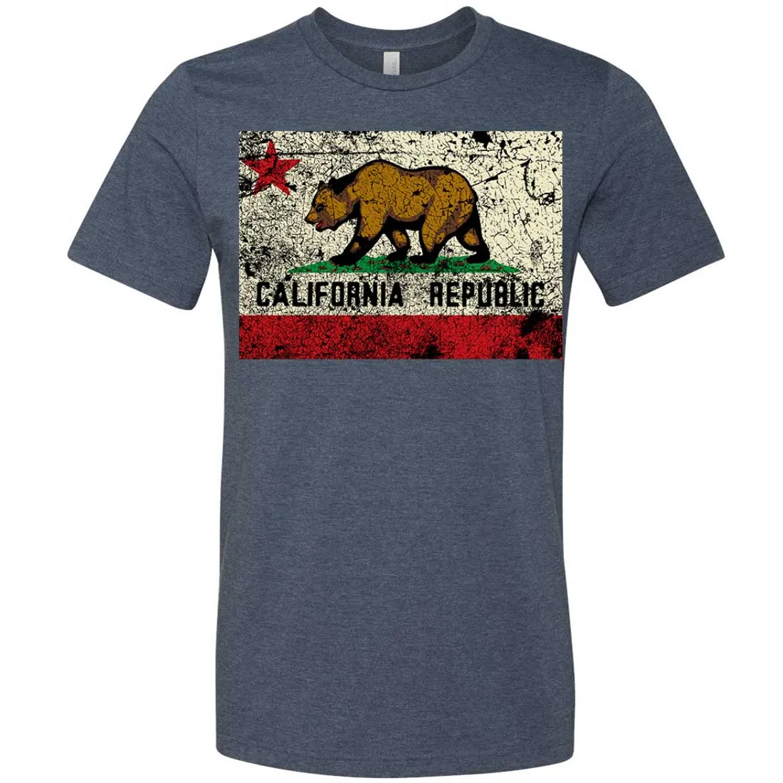 California State Flag Distressed Asst Colors Mens Fitted T-Shirt/tee