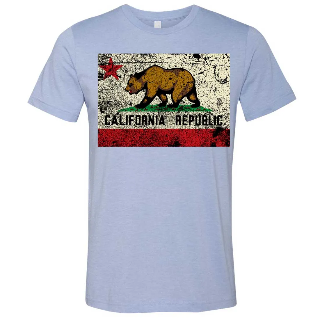 California State Flag Distressed Asst Colors Mens Fitted T-Shirt/tee