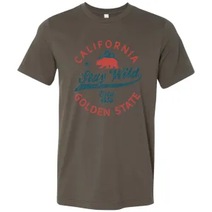 California Stay Wild Asst Colors Mens Lightweight Fitted T-Shirt/tee