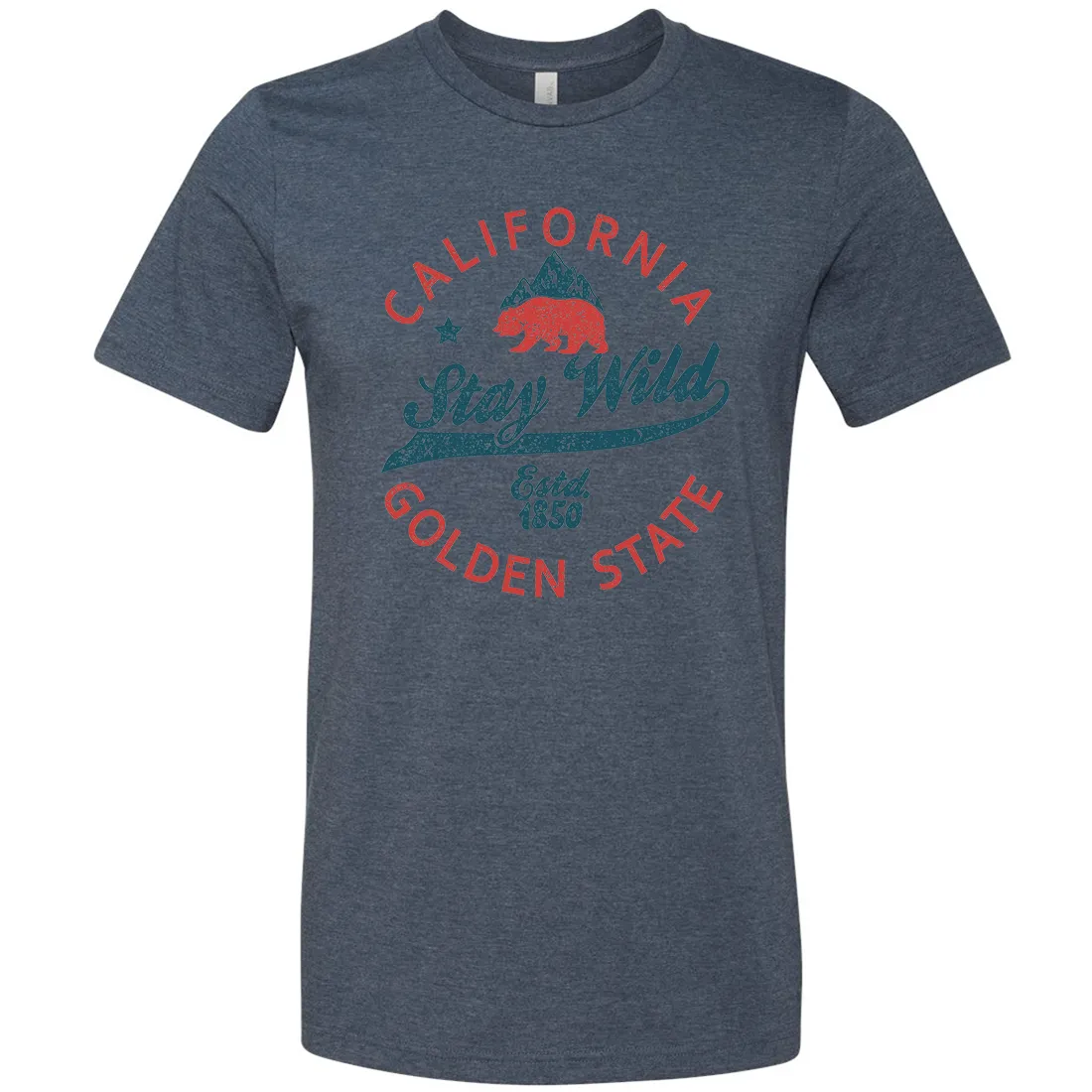 California Stay Wild Asst Colors Mens Lightweight Fitted T-Shirt/tee