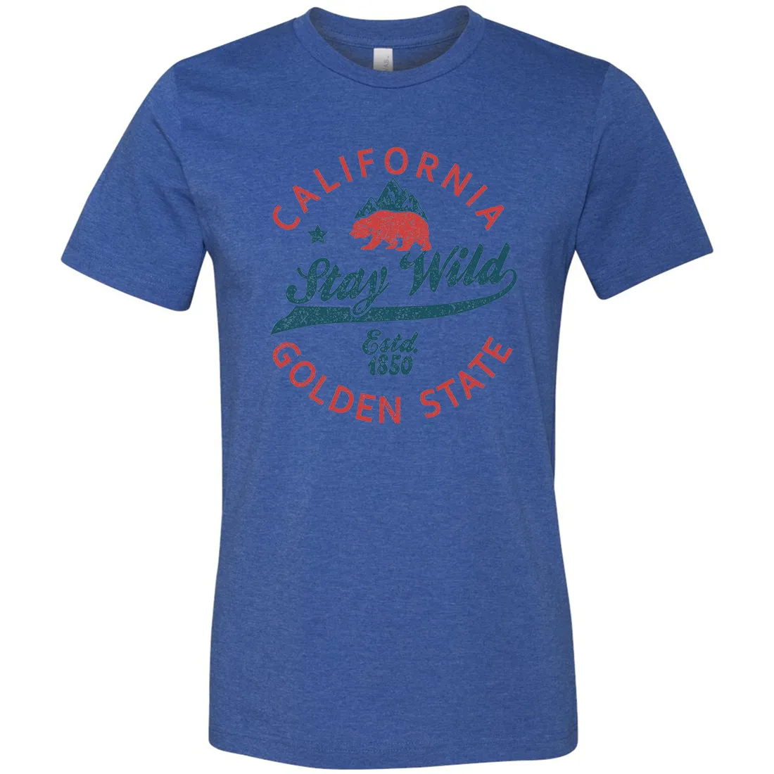 California Stay Wild Asst Colors Mens Lightweight Fitted T-Shirt/tee
