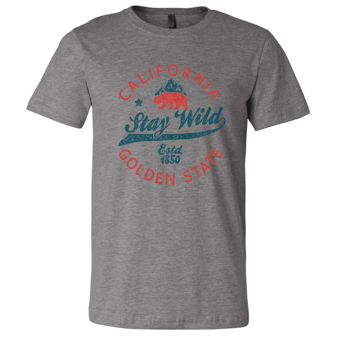 California Stay Wild Asst Colors Mens Lightweight Fitted T-Shirt/tee