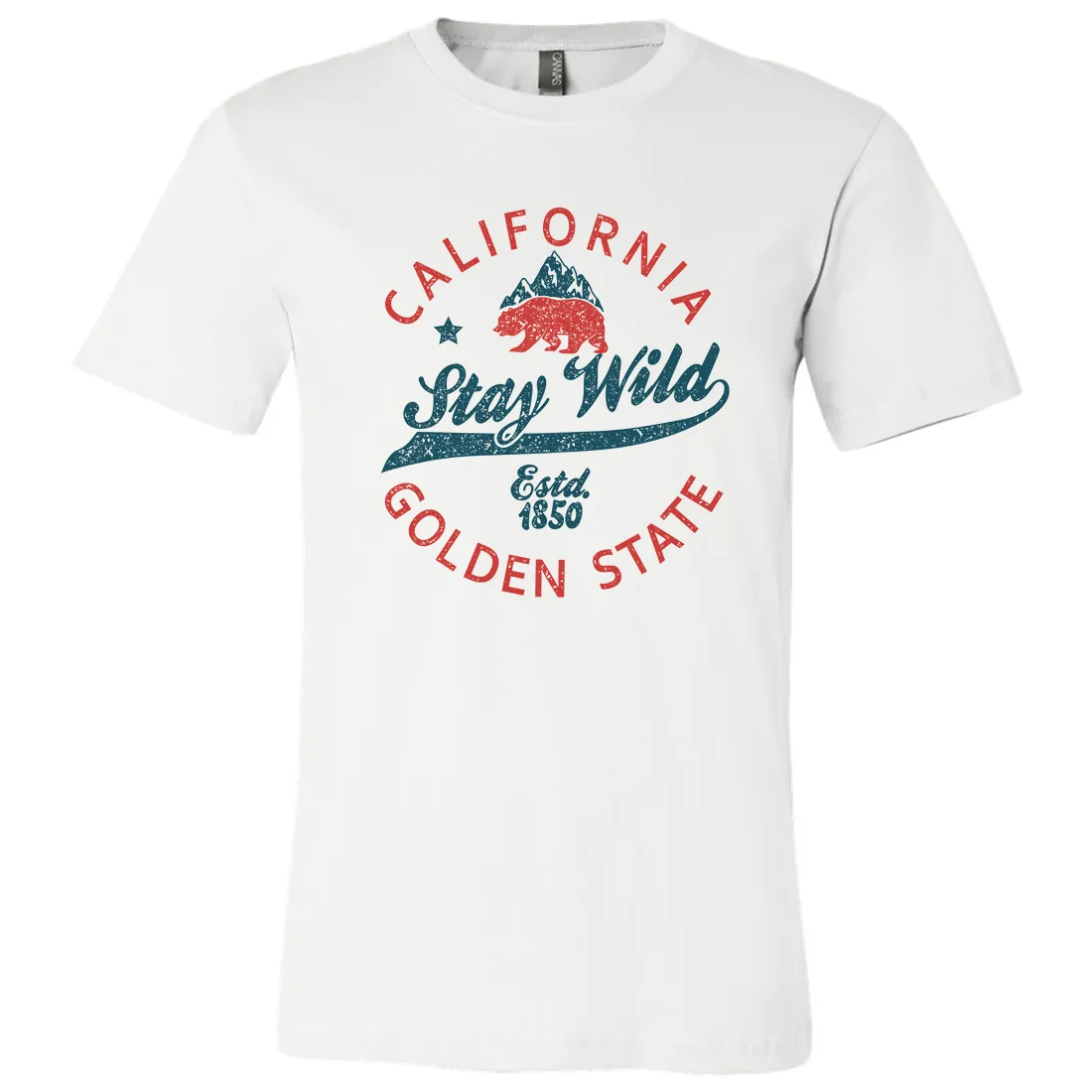 California Stay Wild Asst Colors Mens Lightweight Fitted T-Shirt/tee