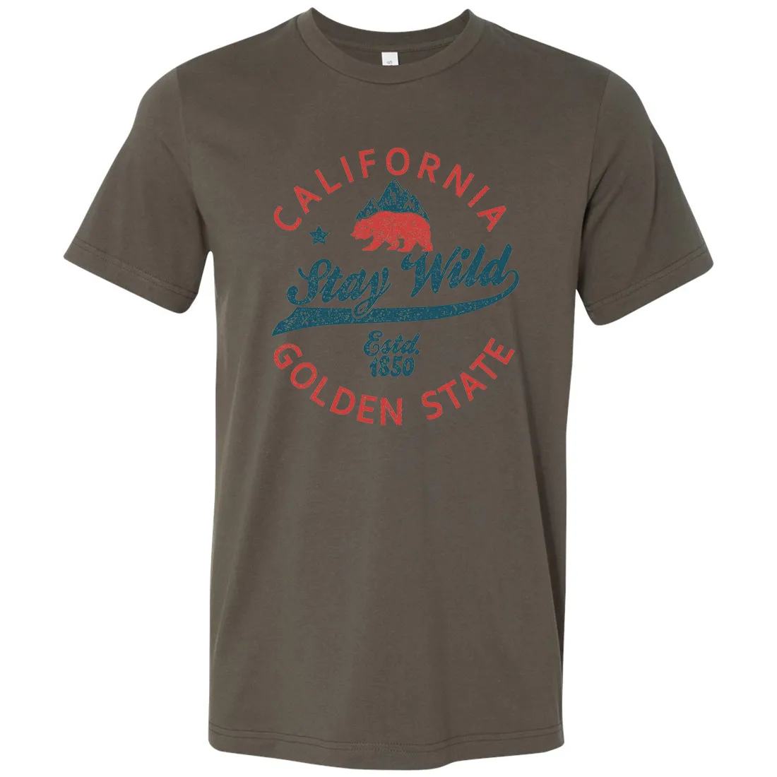 California Stay Wild Asst Colors Mens Lightweight Fitted T-Shirt/tee