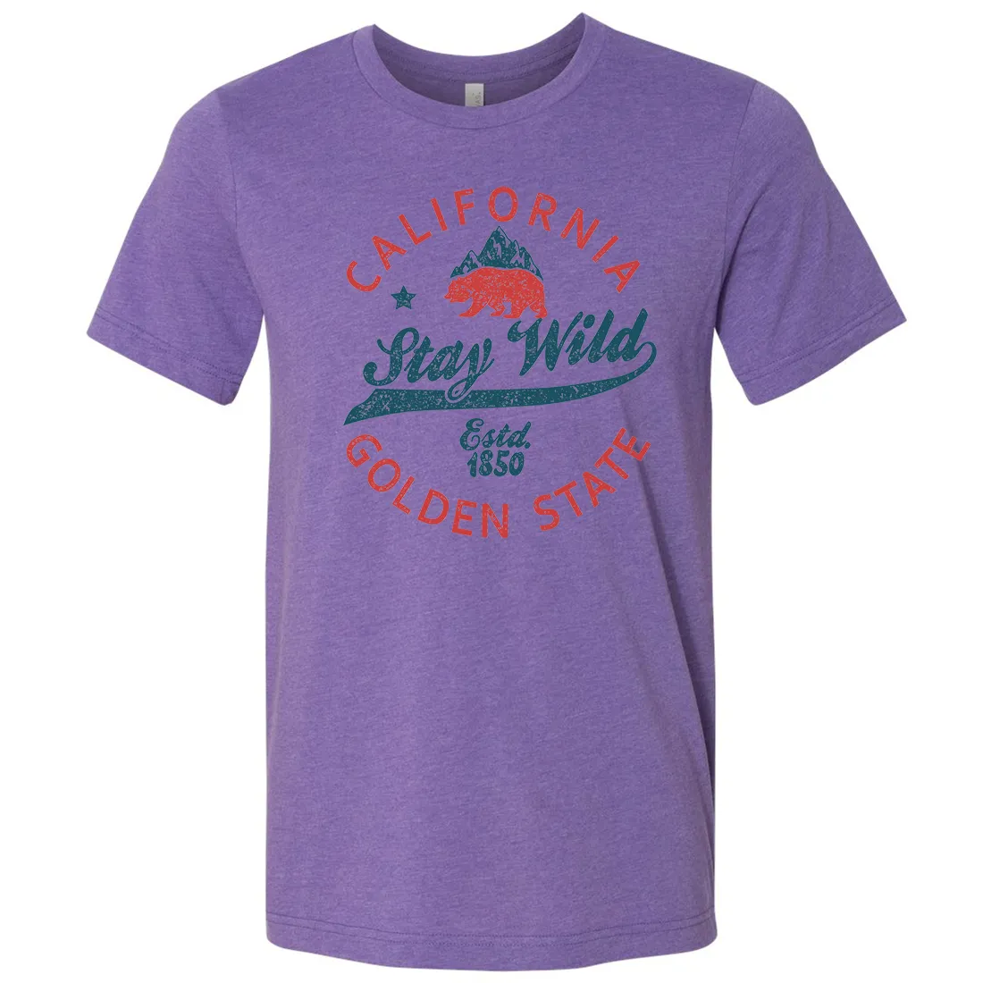 California Stay Wild Asst Colors Mens Lightweight Fitted T-Shirt/tee