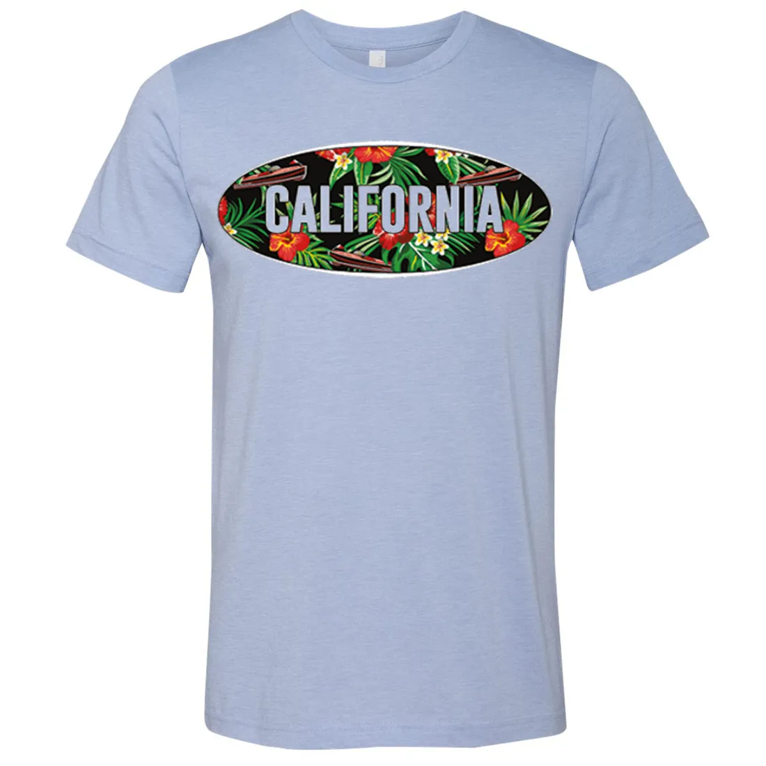 California Tropical Flowers Logo Asst Colors Mens Lightweight Fitted T-Shirt/tee