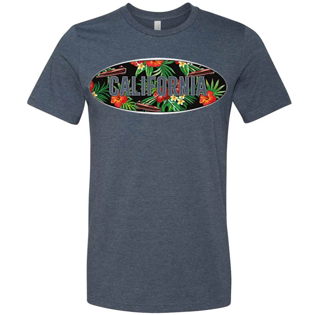 California Tropical Flowers Logo Asst Colors Mens Lightweight Fitted T-Shirt/tee
