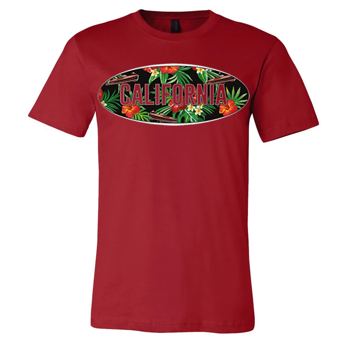California Tropical Flowers Logo Asst Colors Mens Lightweight Fitted T-Shirt/tee