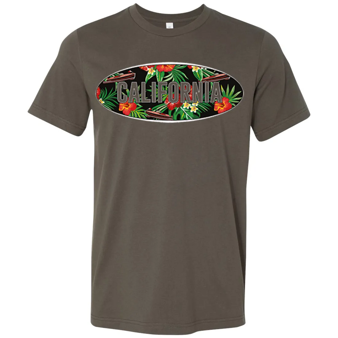 California Tropical Flowers Logo Asst Colors Mens Lightweight Fitted T-Shirt/tee