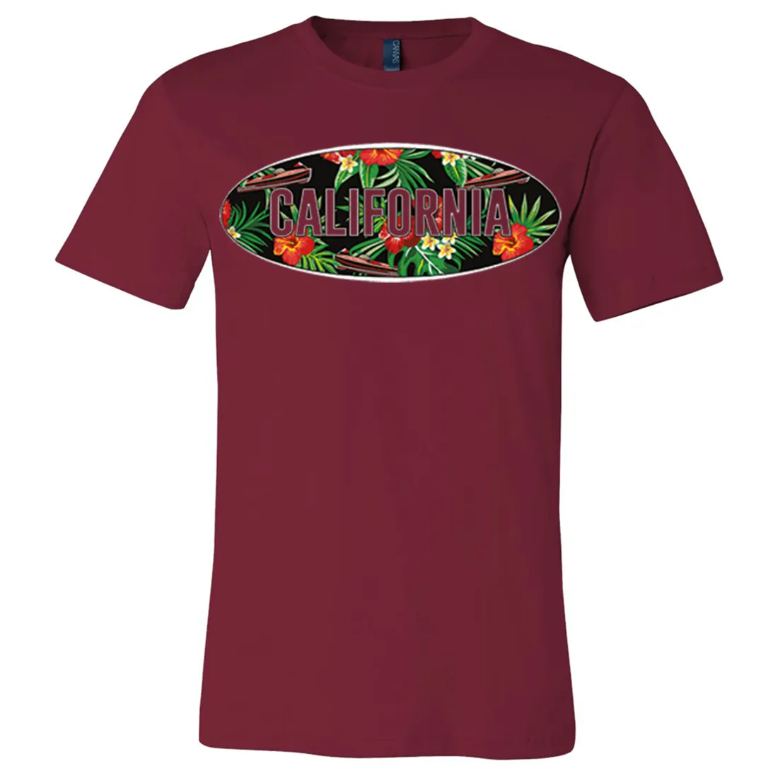 California Tropical Flowers Logo Asst Colors Mens Lightweight Fitted T-Shirt/tee