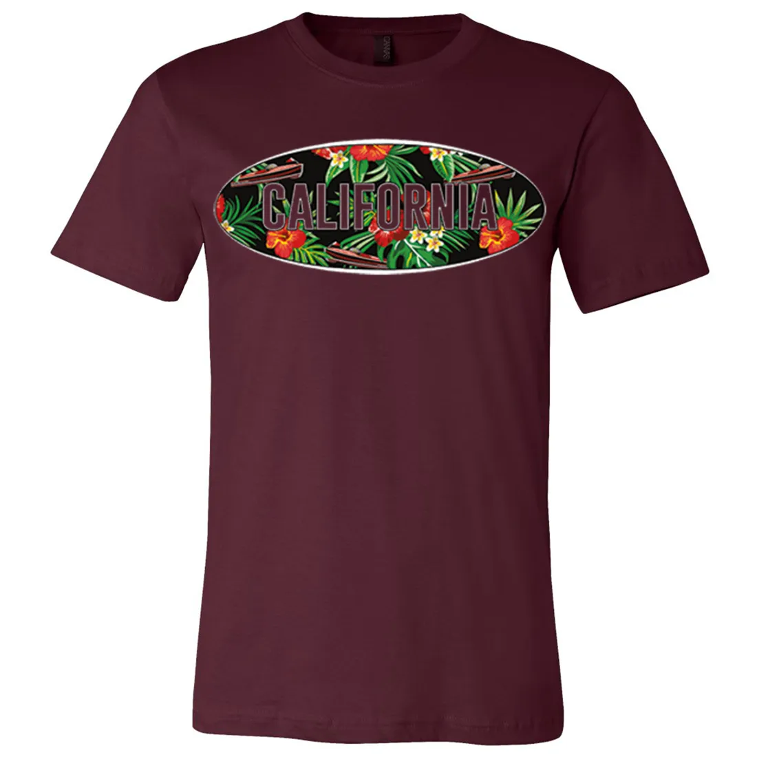 California Tropical Flowers Logo Asst Colors Mens Lightweight Fitted T-Shirt/tee