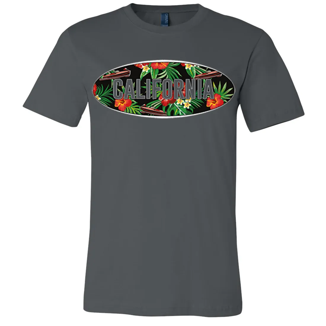California Tropical Flowers Logo Asst Colors Mens Lightweight Fitted T-Shirt/tee