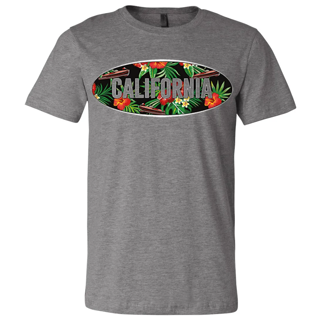 California Tropical Flowers Logo Asst Colors Mens Lightweight Fitted T-Shirt/tee
