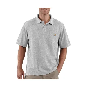 Carhartt Men's Contractor's Short Sleeve Pocket Work Polo Shirt - Heather Gray - ONLINE STORE CREDIT/EXCHANGE ONLY