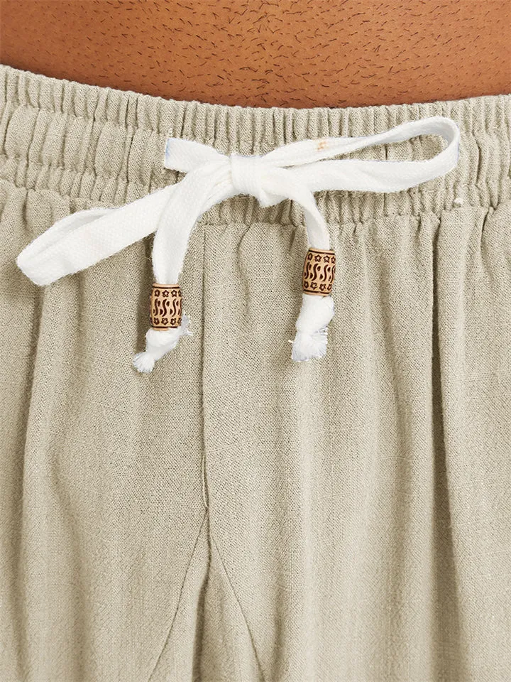 Casual Loose Men's Cotton Linen 3/4 Pants