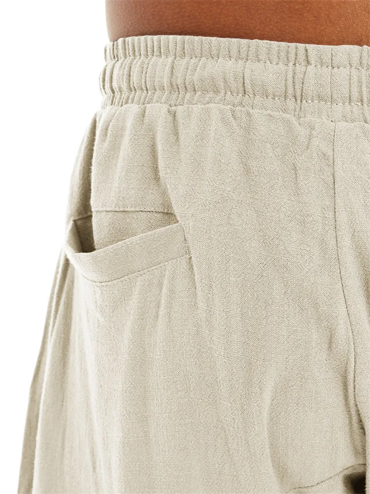Casual Loose Men's Cotton Linen 3/4 Pants